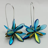 Eileen Earrings in Turquoise, Shiny Blue and Golden