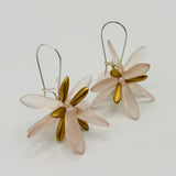 Eileen Earrings in Matte Golden and Pink