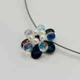 Annette Necklace Single Flower in Deep Purple with Pearl Center