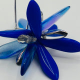 Eileen Earrings in Royal Blue with Silver Accents