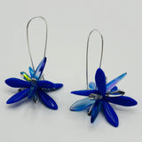 Eileen Earrings in Royal Blue with Silver Accents