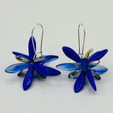 Eileen Earrings in Royal Blue with Silver Accents