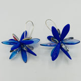 Eileen Earrings in Royal Blue with Silver Accents