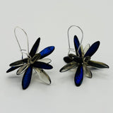 Eileen Earrings in Midnight Blue and Grey