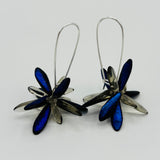 Eileen Earrings in Midnight Blue and Grey
