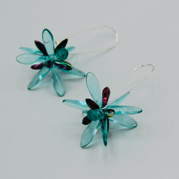 Eileen Earrings in Turquoise and Shiny Multicolor