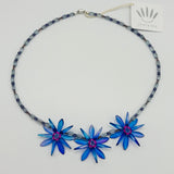Anna Beaded Necklace in Royal Blue with a Touch of Magenta