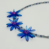 Anna Beaded Necklace in Royal Blue with a Touch of Magenta