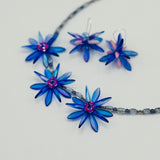 Anna Beaded Necklace in Royal Blue with a Touch of Magenta