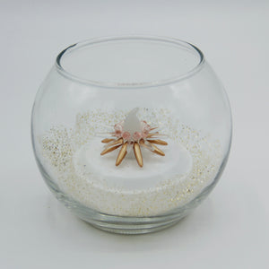 Luminary in Cream Gold Star with Pink and Translucent Accent