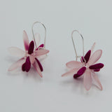 Eileen Earrings in Matte Pink with Hot Purple Accents