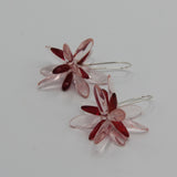 Eileen Earrings in Transparent Pink with Red Accent
