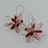 Eileen Earrings in Transparent Pink with Red Accent