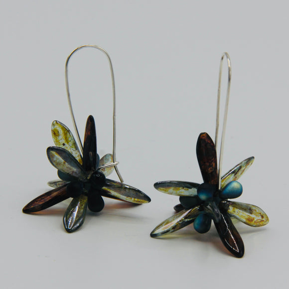 Eileen Earrings in Earthy Green Brown