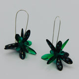 Eileen Earrings in Black and Emerald Green
