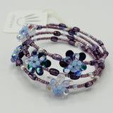 Dahlia Maxi Bracelet In Shades of Deep Purple, Light Blue, and Lavender