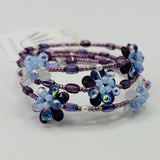 Dahlia Maxi Bracelet In Shades of Deep Purple, Light Blue, and Lavender
