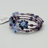 Dahlia Maxi Bracelet In Shades of Deep Purple, Light Blue, and Lavender