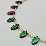 Reversible Rebecca Beaded Necklace in Navy Blue Iris and Gold