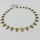 Reversible Rebecca Beaded Necklace in Navy Blue Iris and Gold