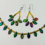 Amanda Leaf Earrings in Iris Glow - Sterling Silver
