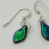 Jane Leaf Earrings in Iris Glow - Sterling Silver