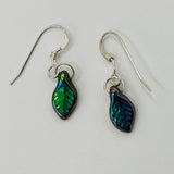 Jane Leaf Earrings in Iris Glow - Sterling Silver