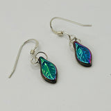 Jane Leaf Earrings in Iris Glow - Sterling Silver