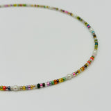 Kylie Necklace in Multicolor with White Pearls