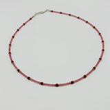 Kylie Necklace in Rose Gold and Burgundy