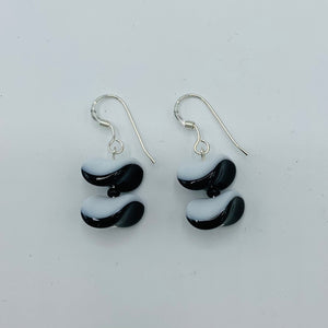 Penelope Earrings Black and White Double
