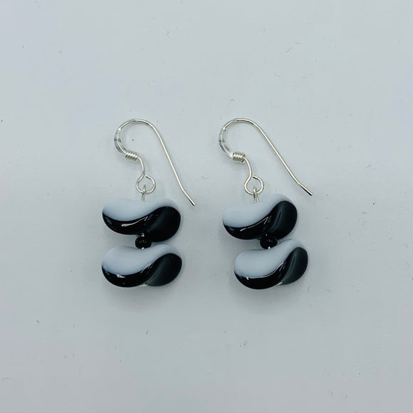 Penelope Earrings Black and White Double
