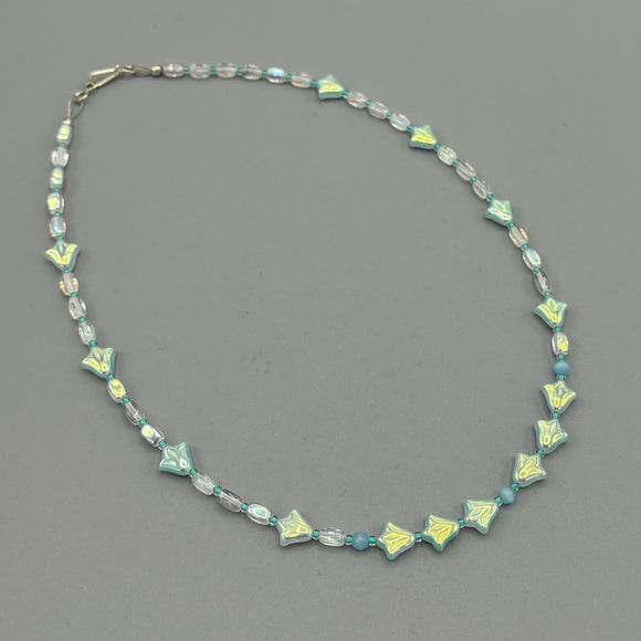 Kylie Necklace in Turquoise and Shiny White