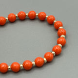 Kylie Necklace in Papaya Orange and Silver