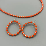 Hannah Earrings In Papaya Orange and Silver