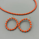 Kylie Necklace in Papaya Orange and Silver
