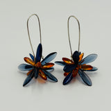 Eileen Earrings in Blue and Soft Orange