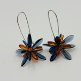 Eileen Earrings in Blue and Soft Orange