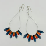 Amanda Earrings in Blue and Soft Orange