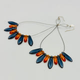Amanda Earrings in Blue and Soft Orange