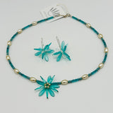 Elizabeth Necklace in Soft Turquoise and Classy Pearl