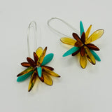 Eileen Earrings in Warm Chestnut and Soft Turquoise