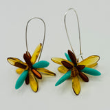 Eileen Earrings in Warm Chestnut and Soft Turquoise