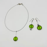 Penelope Earrings with Green Statement Bead
