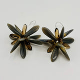 Eileen Earrings in and Gray with Light Brown Accents