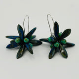Eileen Earrings in and Stone Blue with Green Accents