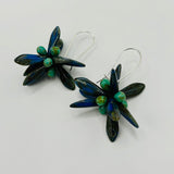 Eileen Earrings in and Stone Blue with Green Accents