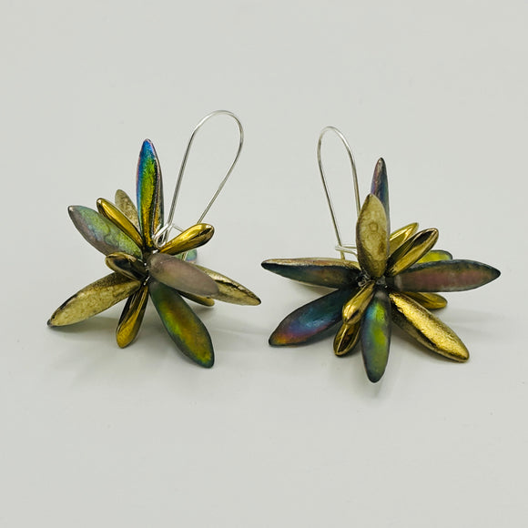 Eileen Earrings in Matte Gold and Pastel Multicolor