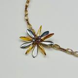 Elizabeth Necklace in Cream, Silver with a Touch of Purple