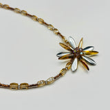 Elizabeth Necklace in Cream, Silver with a Touch of Purple